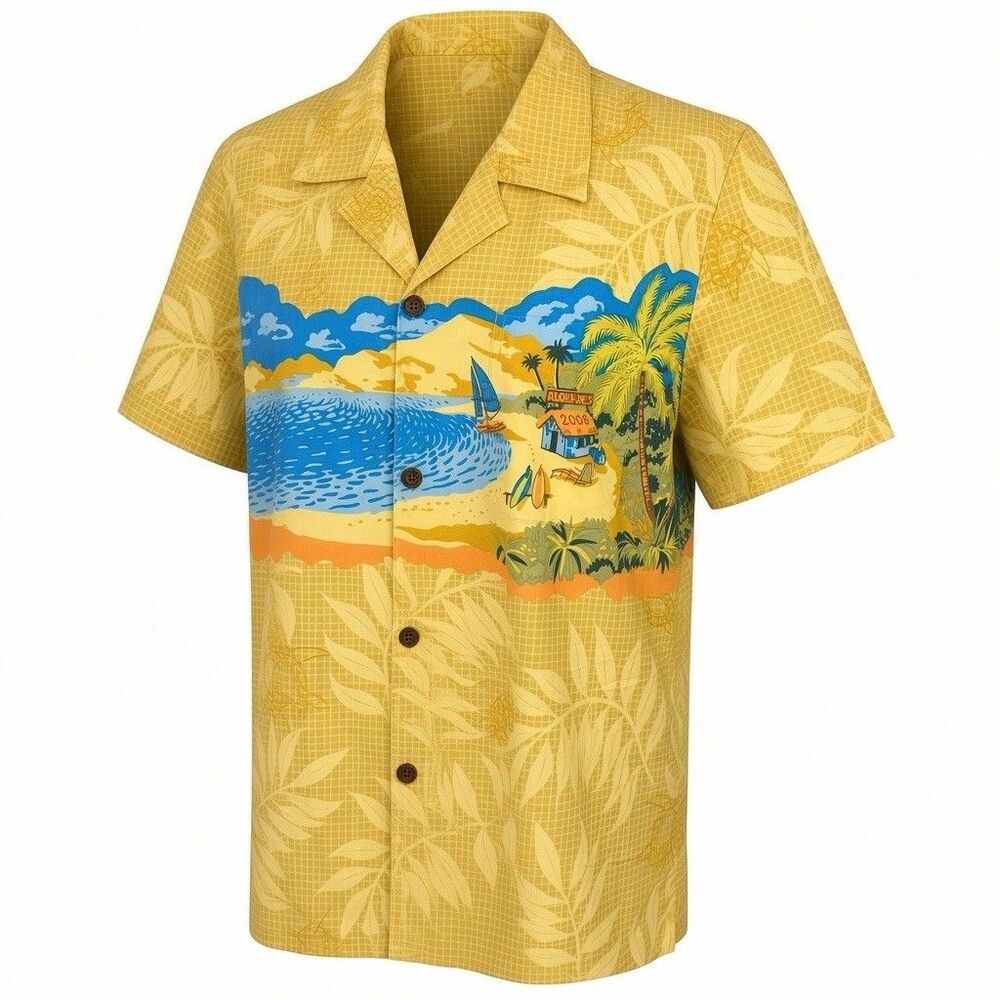 Trader Joe's 2008 Button Up Shirt Womens XL Beach Hawaiian Cotton Reyn Spooner